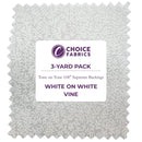 Tone on Tone 108" Supreme Backings - White on White Vines (3-Yard Pack)