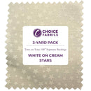 3-Yard Pack - Tone on Tone 108" Supreme Backings - White on Cream Stars