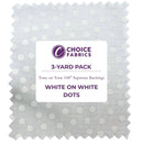 3-Yard Pack - Tone on Tone 108" Supreme Backings - White on White Dots