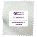 3-Yard Pack - Tone on Tone 108" Supreme Backings - White on White Crackle