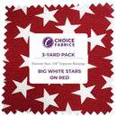 Patriotic Stars 108" Supreme Backings - Large White Stars on Red (3-Yard Pack)