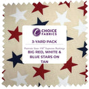 Patriotic Stars 108" Supreme Backings - Large Stars on Cream (3-Yard Pack)