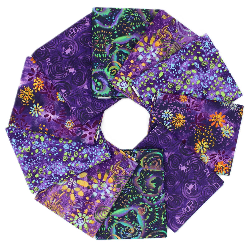 Color Craze - Fat Quarter Bundle - 10 pack (Purple)