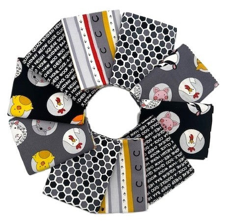 Pen Pals - Andover Fabrics - Fat Quarter Bundle - 10 pack (Gray)