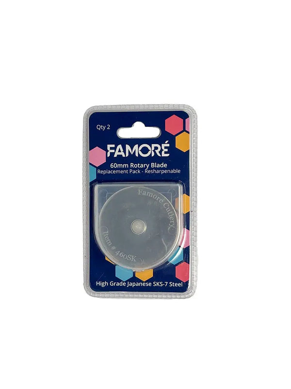Famoré 60mm Rotary Cutter Replacement Blades - Count 2