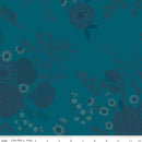 First Blooms Tonal Floral Denim Cotton Wideback Fabric per yard