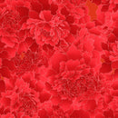 Flame Monochromatic Peony 118" Peony Paradise Cotton Wideback Fabric Per Yard