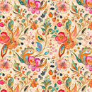 Fluttering Gardens Butterfly Floral Paisley Sangria Cotton 44"/45" Fabric Per Yard