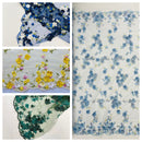 Multi Color 3d floral Daisy Design Embroider Lace 54" Wide| New Creations Fabric & Foam Inc.