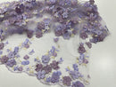 Multi Color 3d floral Daisy Design Embroider Lace 54" Wide| New Creations Fabric & Foam Inc.