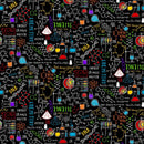 Black Science Cotton 44"/45" Fabric Per Yard