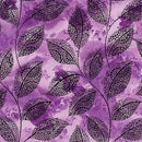 Go with the Flow Mosaic Leaves Purple Cotton 44"/45" Fabric Per Yard