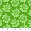 Green Floral Indelible by Anna Maria for Northcott  Cotton 44"/45" Fabric Per Yard