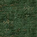 Green Fluidity Script Small Cotton 44/45" Fabric Per Yard