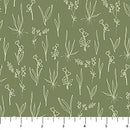 Green Line Floral Flourish Cotton 44"/45" Fabric Per Yard