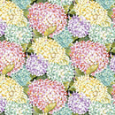 Green Multi Hydrangeas Blissful Blooms Cotton 43"/44" Fabric Per Yard