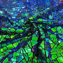 Shattered Glassed Metallic Foil Stretch Velvet Fabric
