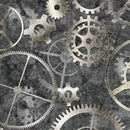 Grey Gears Wideback Cotton Fabric