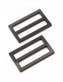 Strap Slider, 1.5", Black Metal, 2 Pieces