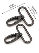 Swivel Hook, 1.5", Black Metal, 2 Pieces
