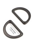 D-Ring, 1", Black Metal, 2 Pieces