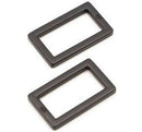Rectangle Ring, 1", Black Metal, 2 Pieces
