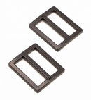Strap Slider, 1", Black Metal, 2 Pieces
