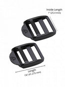 Strap Adjuster, 1", Black Metal, 2 Pieces