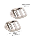 Strap Adjuster, 1", Nickel, 2 Pieces