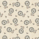 Jungle Romp Tossed Lions Cream 43"/44" Fabric Per Yard