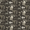 Jungle Romp Small Animals Black 43"/44" Fabric Per Yard