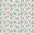 Holly And Berries White Multi Merry Mix 43"/44" Cotton Fabric Per Yard