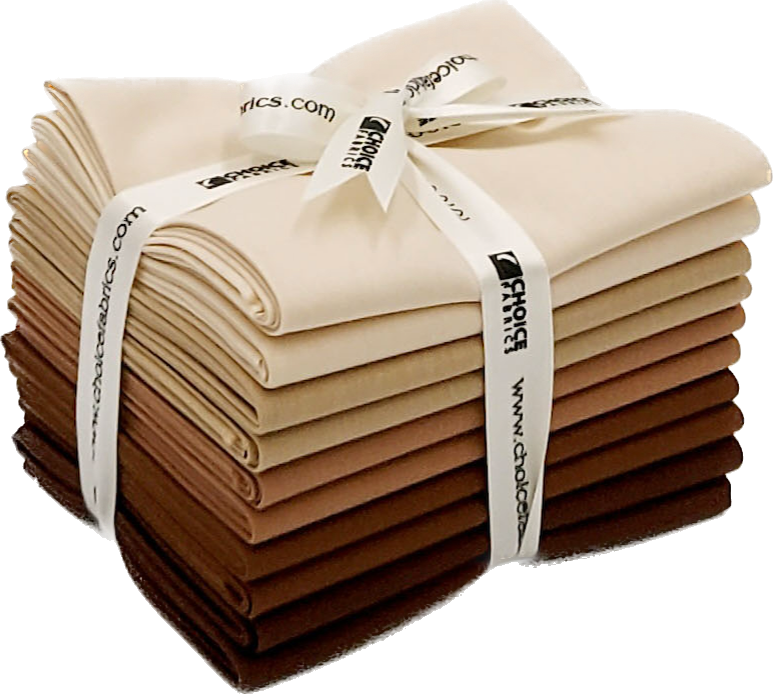 Supreme Solids - Fat Quarter Bundle - Shades of Brown - 10 pack