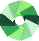 Supreme Solids - Fat Quarter Bundle - 10 pack (Shades of Green)