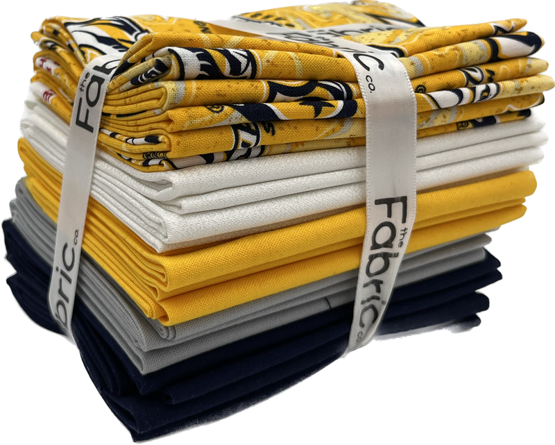 Nashville Predators - Fat Quarter Bundle - 12 pack (Navy & Gold)