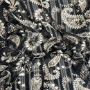 Paisley Print Metallic Stripe Chiffon Fabric