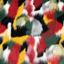Multicolor Patchwork Faux Fur Fabric