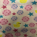 Rubber Ducky Print Poly Cotton Fabric