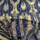 Alina Damask Stretch Sequins Fabric