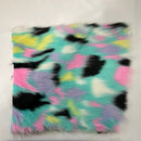 Pastel Rainbow Patchwork Faux Fur Fabric