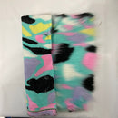 Pastel Rainbow Patchwork Faux Fur Fabric