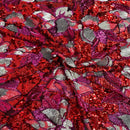 Giselle Multicolor Floral Stretch Sequins Fabric