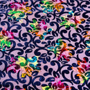 Bombay Multicolor Floral Burnout Stretch Velvet Fabric