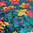 Bombay Multicolor Floral Burnout Stretch Velvet Fabric