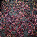 Catina Damask Stretch Sequins Fabric