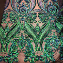 Catina Damask Stretch Sequins Fabric