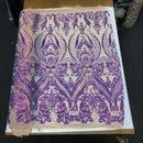 Catina Damask Stretch Sequins Fabric