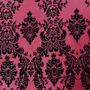Damask Flocked Taffeta Fabric