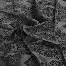 Damask Flocked Taffeta Fabric