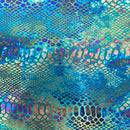 Holographic Tie Dye Taipan Snake Skin Nylon Spandex Fabric